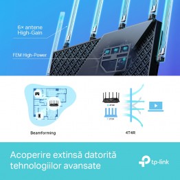Router wireless TP-Link Archer AX73, WiFi 6, One Mesh